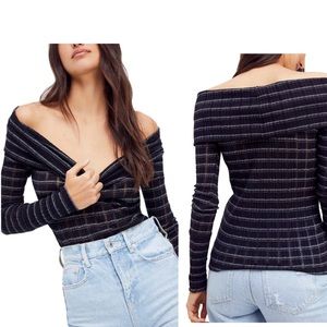 NWT Free People‎ snowbunny top black